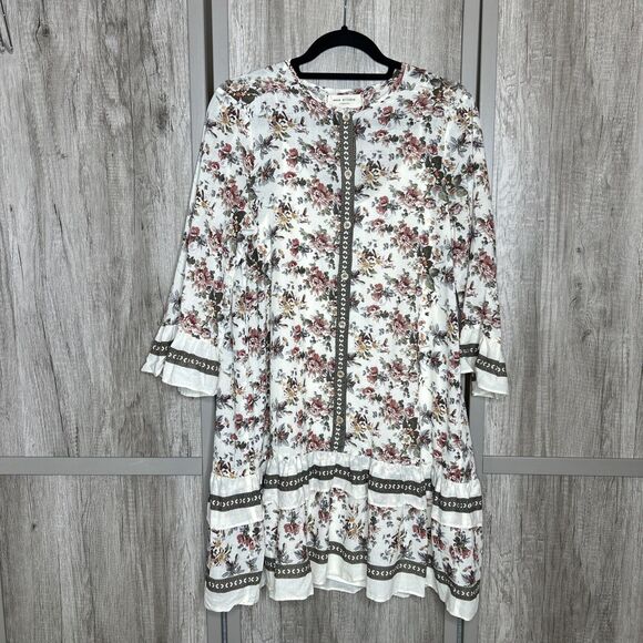 Max Studio Dresses & Skirts - Max Studio Dress Size L Floral Romantic Cottagecore Ruffle Hem Knee Length